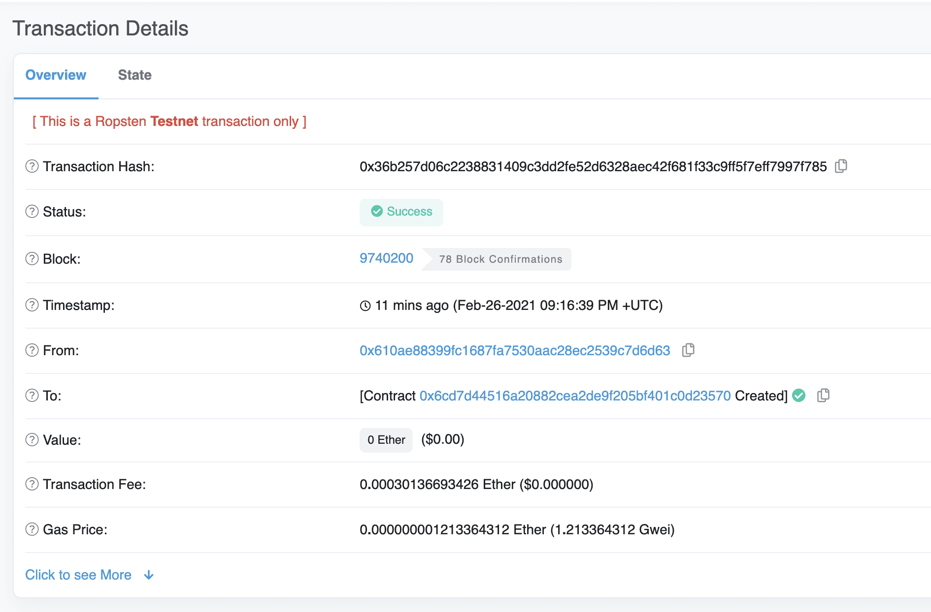 Etherscan-Transaktion